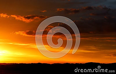 Sunset backgrounds on the mountains Stock Photo