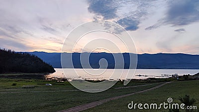 Sunset on the Baikal Lake. Siberian SummerPhoto Stock Photo