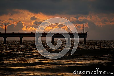 Sunset in the Baltic sea Stock Photo