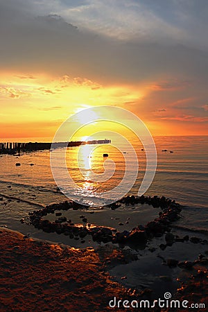 Sunset at the baltic sea. Stock Photo