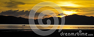 Sunset banka panorama palawan philippines Stock Photo