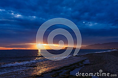 Sunset in the Bay of Alanya Stock Photo