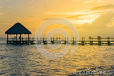 Sunset at Bayahibe beach in Dominican Republic Stock Photo