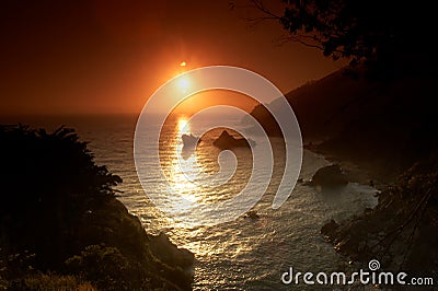 Sunset on the beach Stock Photo