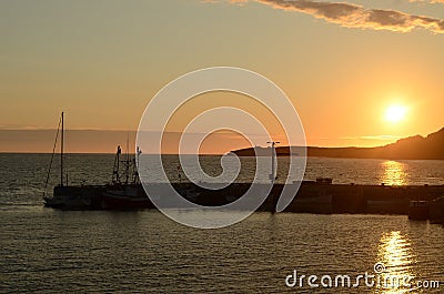 Sunset on the beach Stock Photo