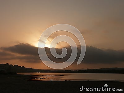 Sunset on beach at Hartenbos South Africa Stock Photo