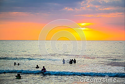 Sunset at the beach Stock Photo