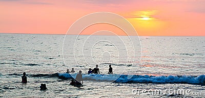 Sunset at the beach Stock Photo