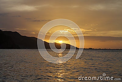 Sunset in Rio Caribe, Venezuela Stock Photo