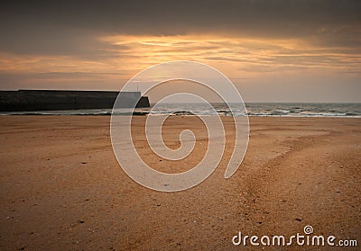 Sunset on a beach in Scotland Stock Photo