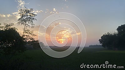 Sunset beautiful natural beauti Stock Photo