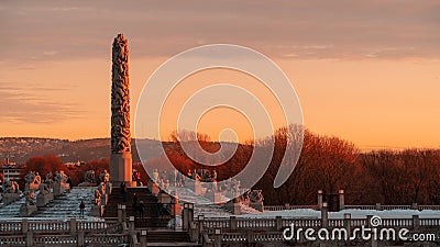 Sunset beautiful Oslo city Norway Editorial Stock Photo