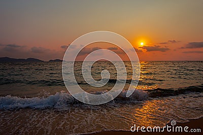 Thailand, Sea, Sunrise - Dawn, Gold Colored, No People Stock Photo