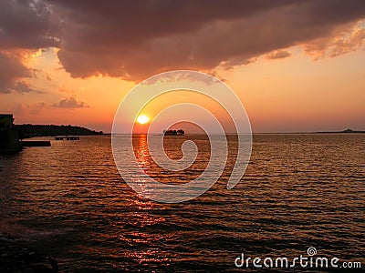 Sunset at Bhopal Lake Stock Photo