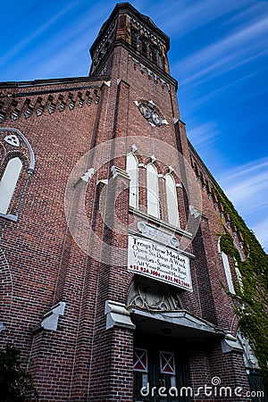 Sunset / Blue Hour / Dusk - Abandoned Church Editorial Stock Photo