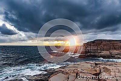 Sunset on the Bohuslan archipelago, Stock Photo