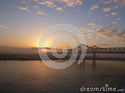 Sunset Bridge Stock Photo