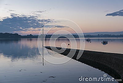 Sunset in Brittany Morbihan, France. Stock Photo