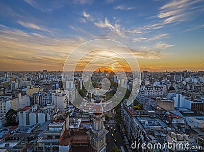 Sunset in Buenos Aires Stock Photo