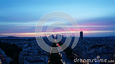 sunset for business center in france Editorial Stock Photo