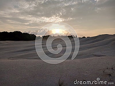 sunset in the busung desert on the island of bintan Stock Photo