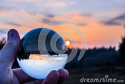 Cadnams pool sunset crystal ball Stock Photo