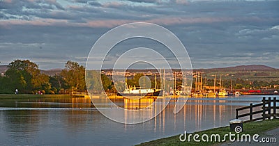 Sunset Caledonian Canal Stock Photo