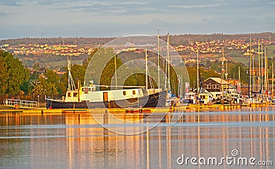 Sunset Caledonian Canal Editorial Stock Photo