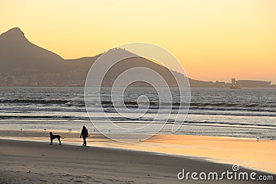 Sunset at Cape Town Stock Photo