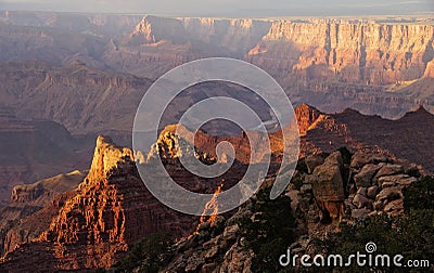 Sunset, Cardenas Butte, Grand Canyon National Park, Arizona Stock Photo