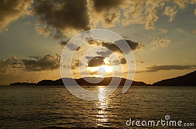 Sunset in Chaguaramas, Trinidad Stock Photo