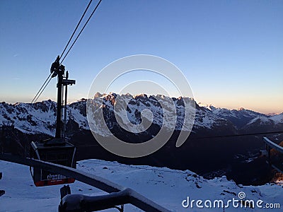 Sunset Chamonix Editorial Stock Photo