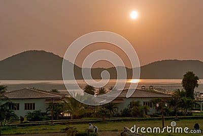 Sunset and chilka lake rambha odisha Stock Photo