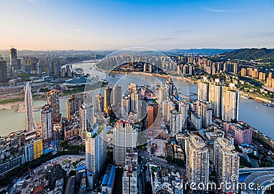 The sunset of Chongqing Editorial Stock Photo