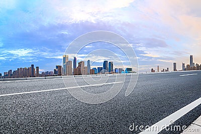 Sunset cityscape and asphalt road in Chongqing Editorial Stock Photo