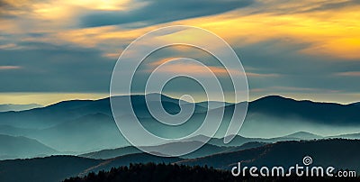 Sunset Great Smoky Mountain National Park Stock Photo