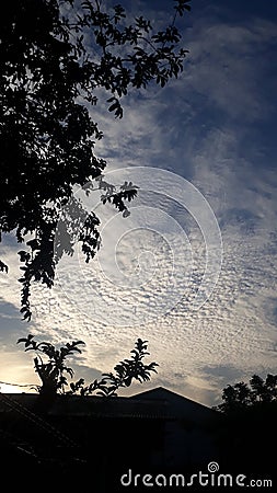 Sunset and cloud in the sky Stock Photo