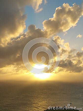 Sunset clouds Antigua Stock Photo