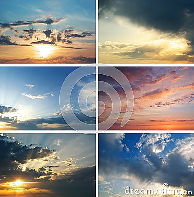 Sunset collection Stock Photo