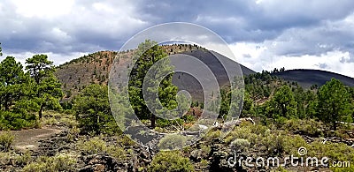 Sunset crater Stock Photo