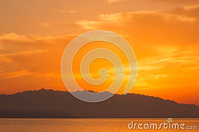 Sunset in Crete Stock Photo