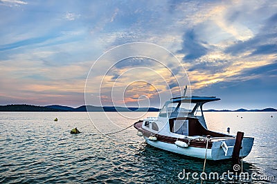 Sunset at the croatian coast Stock Photo