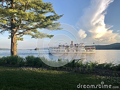 Sunset Cruise on Lake George Editorial Stock Photo