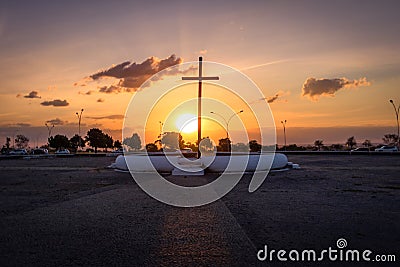 Sunset at Cruzeiro Square - Brasilia, Distrito Federal, Brazil Stock Photo
