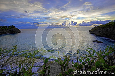 Sunset Curacao Stock Photo