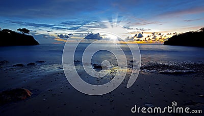 Sunset Curacao Stock Photo