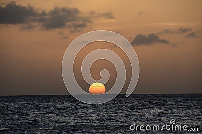 Sunset in Curacao island, Caribbean Sea Stock Photo