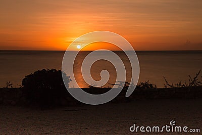 Sunset on Curacao Stock Photo