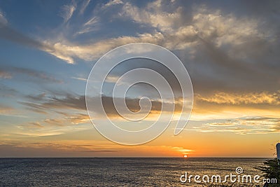 Sunset Curacao Views Stock Photo