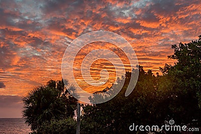 Sunset Curacao Views Stock Photo